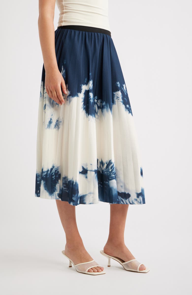 NIKKI LUND Robbie Print Midi Skirt, Alternate, color, Blue