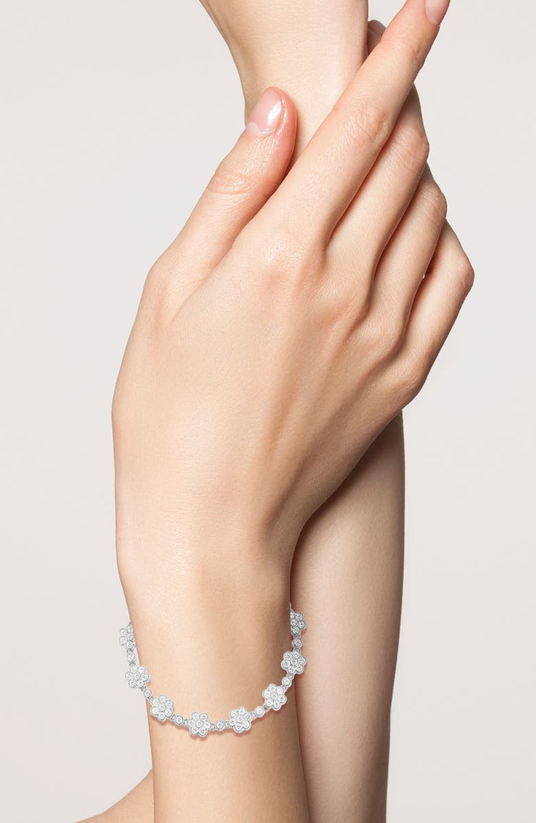 GLAZE JEWELRY Flower Tennis Bracelet, Alternate, color, Silver