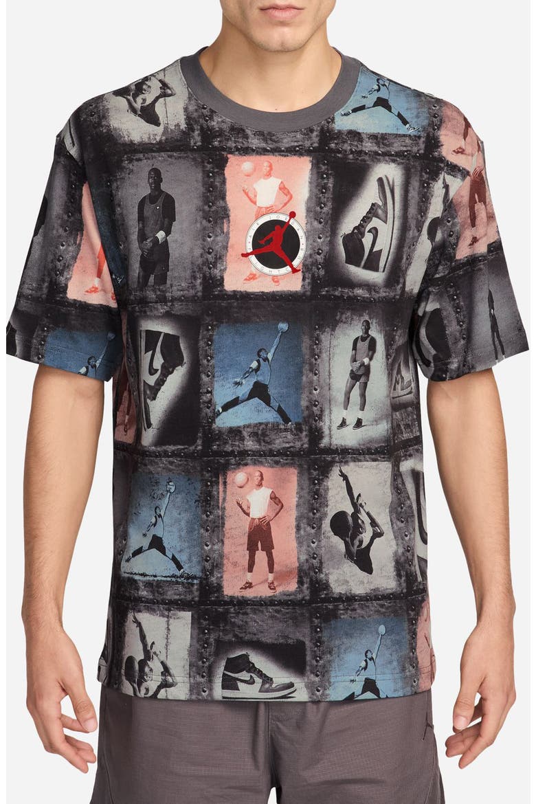 Flight Club Allover MJ Print Cotton T-Shirt, Main, color, SAIL