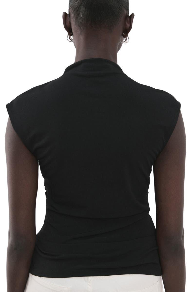 MANGO Shirred Faux Wrap Top, Alternate, color, 