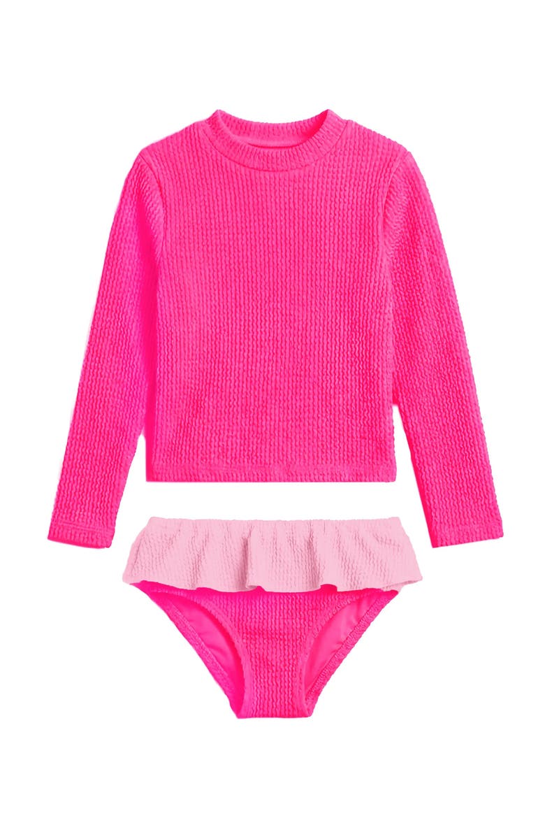 Infant Crinkle Ruffle Rashguard Set, Main, color, Pink