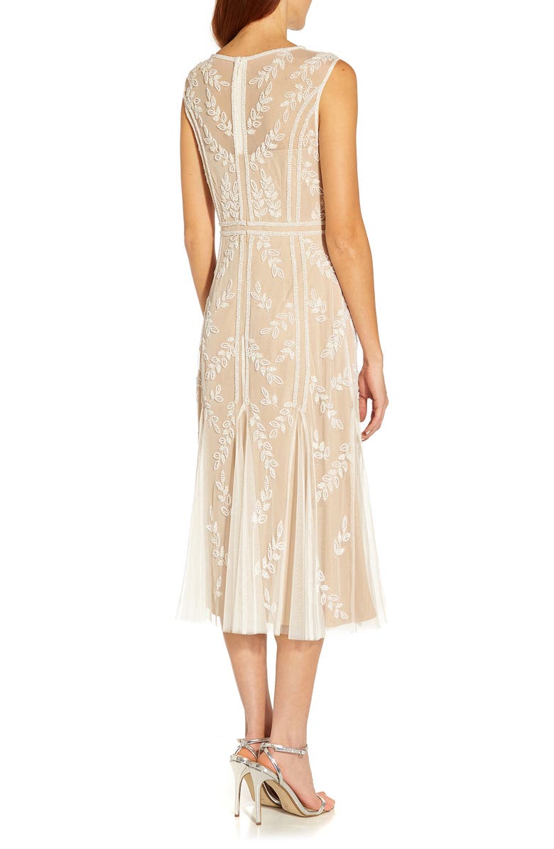 Adrianna Papell Illusion Beaded Cocktail Dress, Alternate, color, 