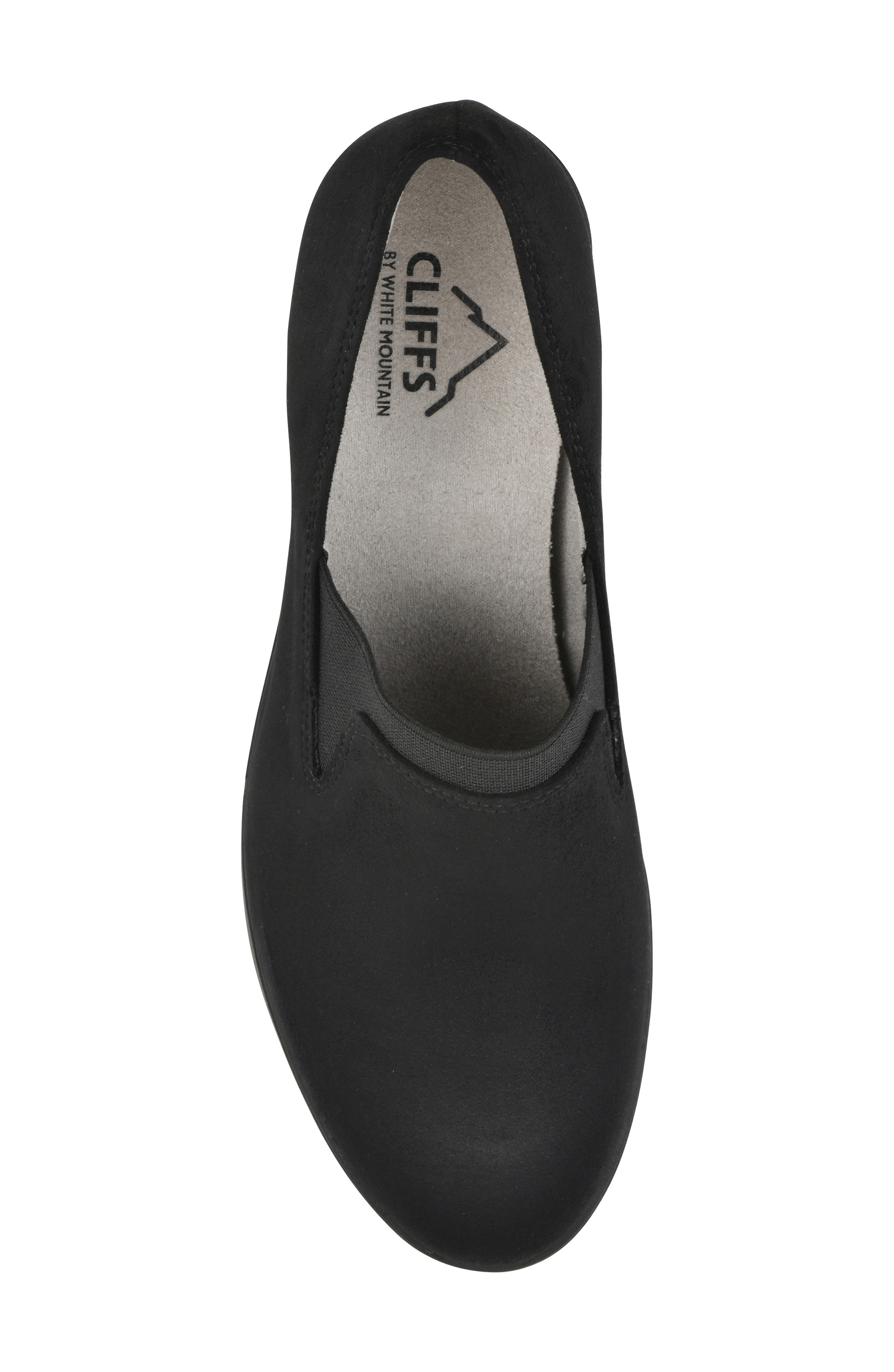 CLIFFS BY WHITE MOUNTAIN Hunton Block Heel Loafer Pump - Wide Width, Alternate, color, Black Suedette