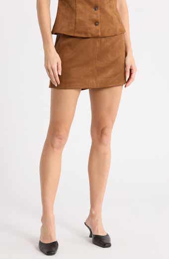 Faux Suede Miniskirt