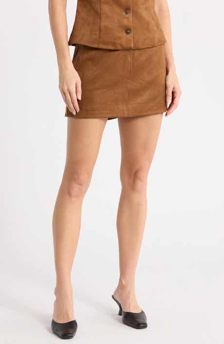 Faux Suede Miniskirt