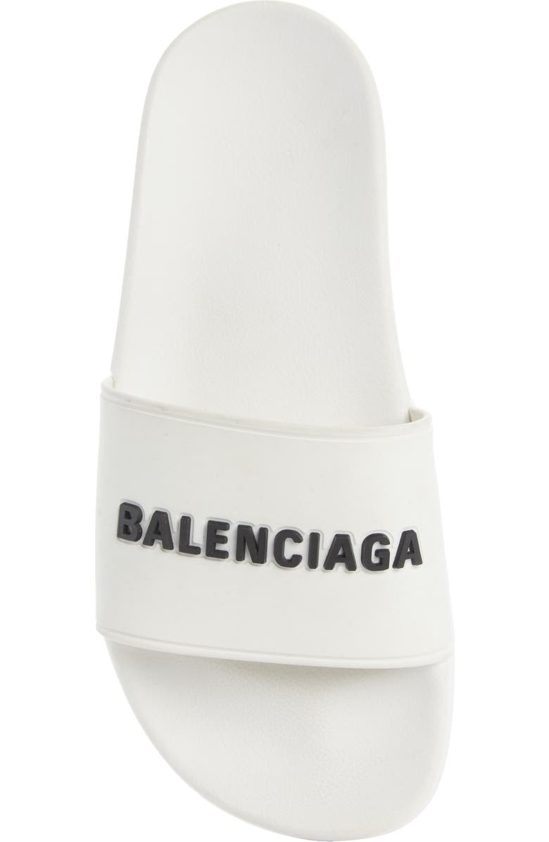 Balenciaga Logo Pool Slide Sandal, Alternate, color,