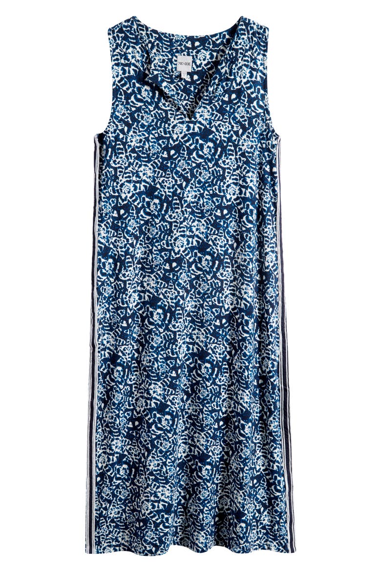 Cora Shibori Lilies Midi Dress, Alternate, color, INDIGO MULTI