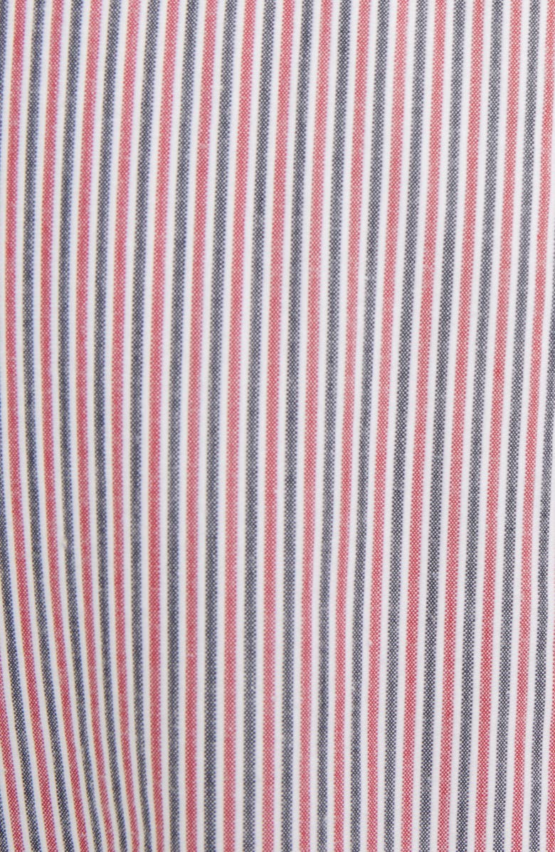 Thom Browne Unconstructed Fit Stripe Crop Double Breasted Blazer, Alternate, color, 