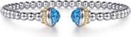 Gabriel & Co. Bujukan 14k Gold & Sterling Silver Blue Topaz Bangle
