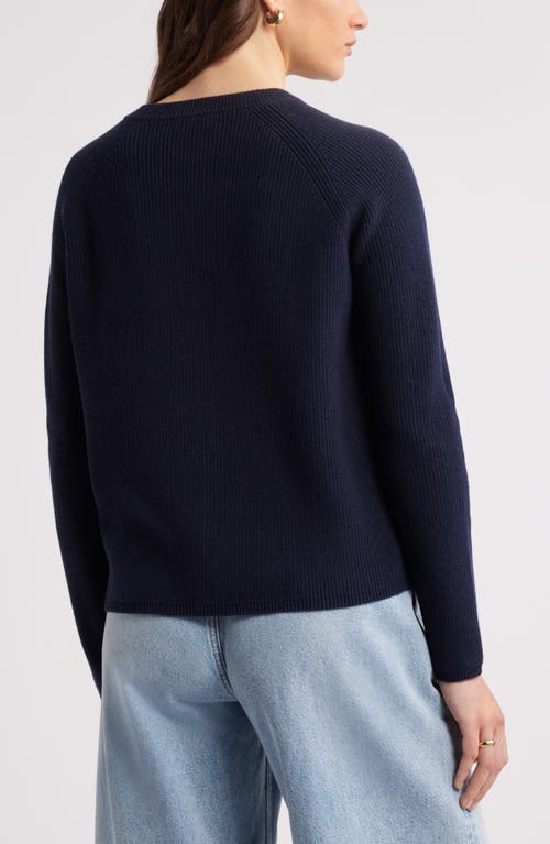 Nordstrom Rib Organic Cotton & Merino Wool Sweater In Navy Night
