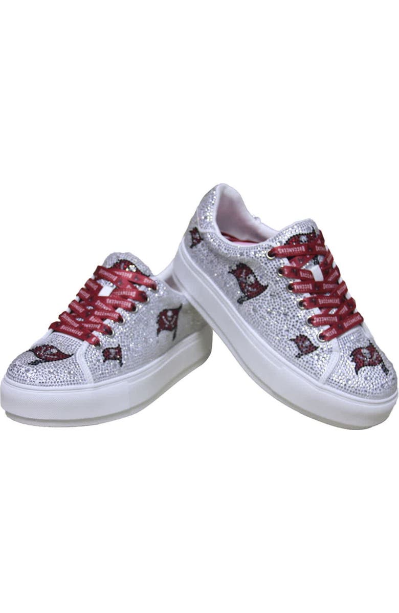 CUCE Women's Cuce White Tampa Bay Buccaneers Crystal Team Logo Sneakers, Alternate, color,