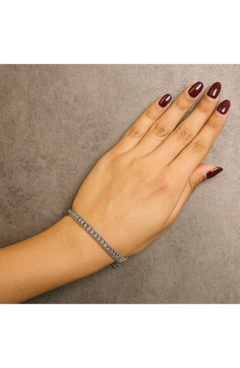 Haus of Brilliance .925 Sterling Silver 1/2 Cttw Diamond Miracle-Set Double Swoosh Milgrain Style Tennis Bracelet, Alternate, color, Silver