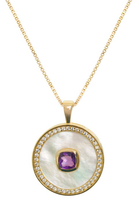 Amethyst Mother Of Pearl Necklace