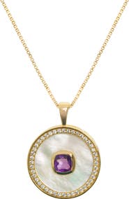 Freya Rose Amethyst Mother Of Pearl Necklace