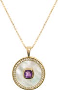 Freya Rose Amethyst Mother Of Pearl Necklace