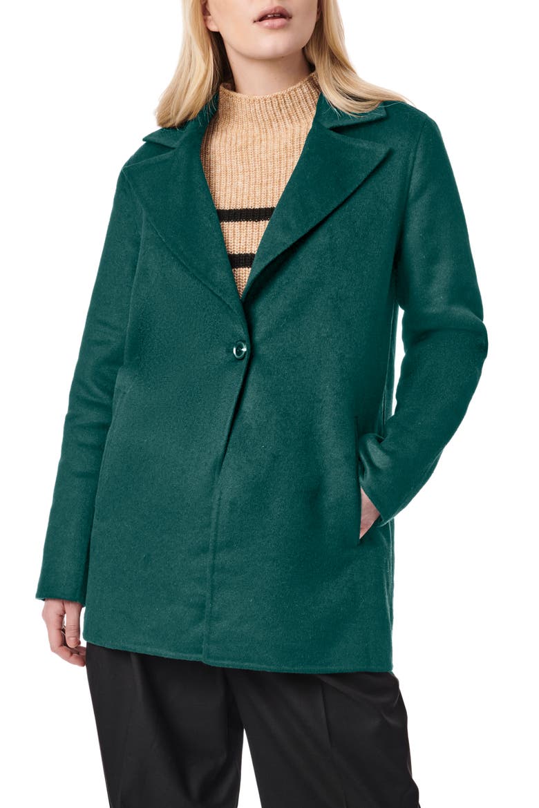 Double Face Single Breasted Jacket, Main, color, PINE GREEN