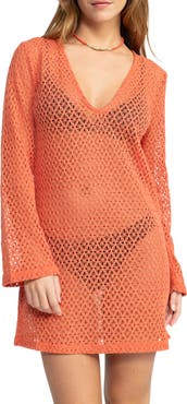 Roxy Love Coastline Open Stitch Cover-Up Dress