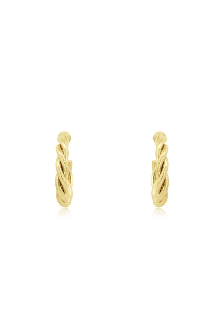 Thin Twist Hoop Earrings, Alternate, color, Gold Plated Sterling Silver