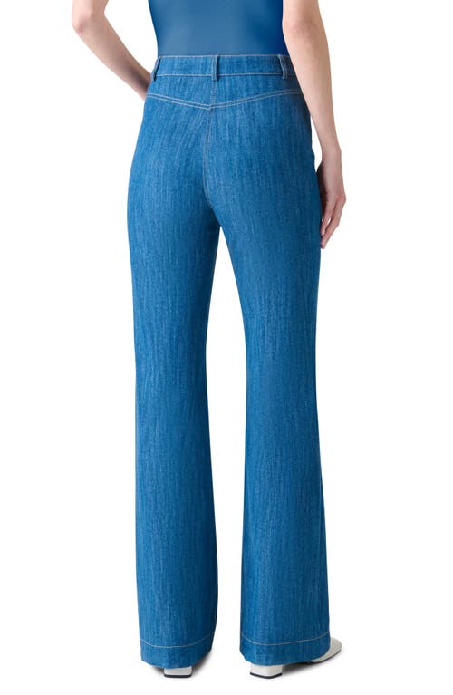 Akris Punto Courtney Bootcut-leg Washed Denim Pants In Blue