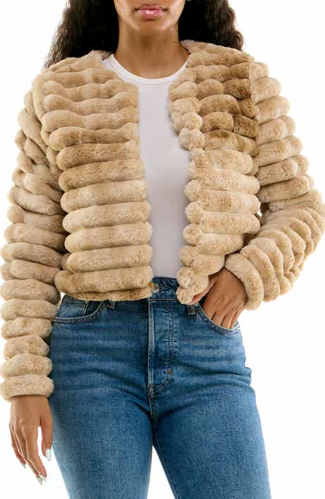 Faux Fur Channeled Bolero Jacket