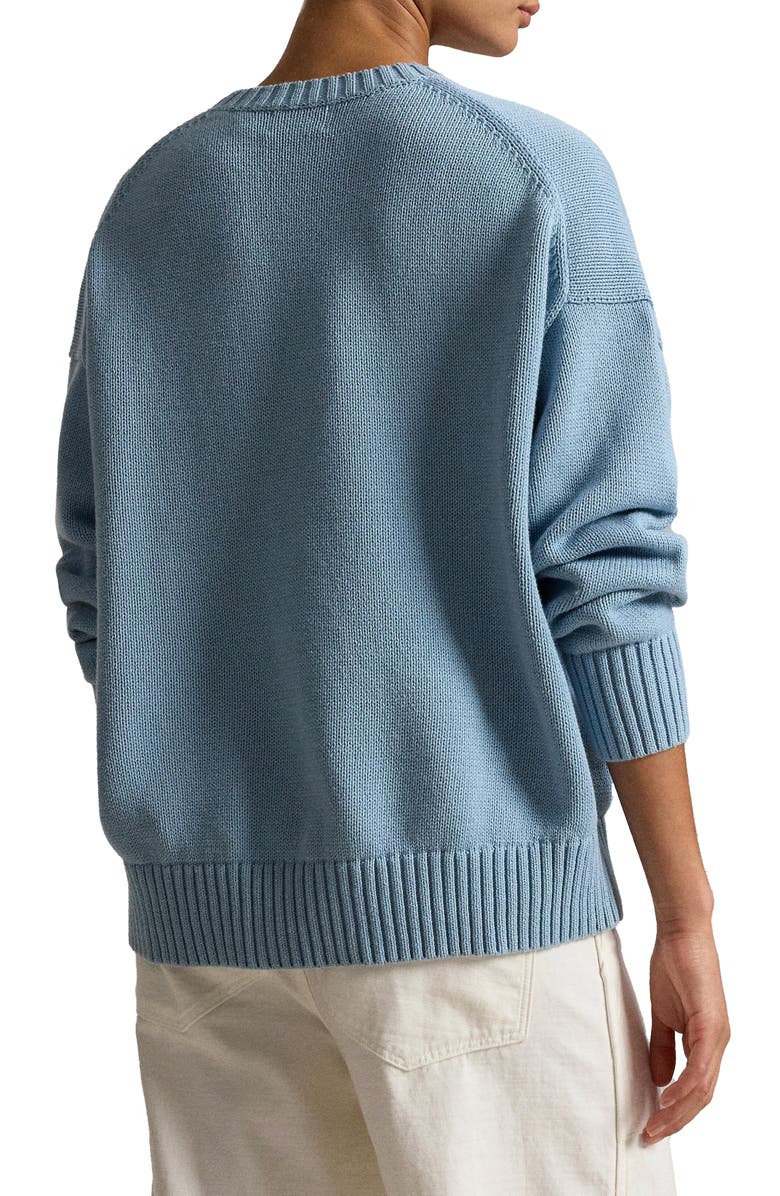 Polo Ralph Lauren Oversize Polo Bear Cotton Sweater, Alternate, color, Blue Note