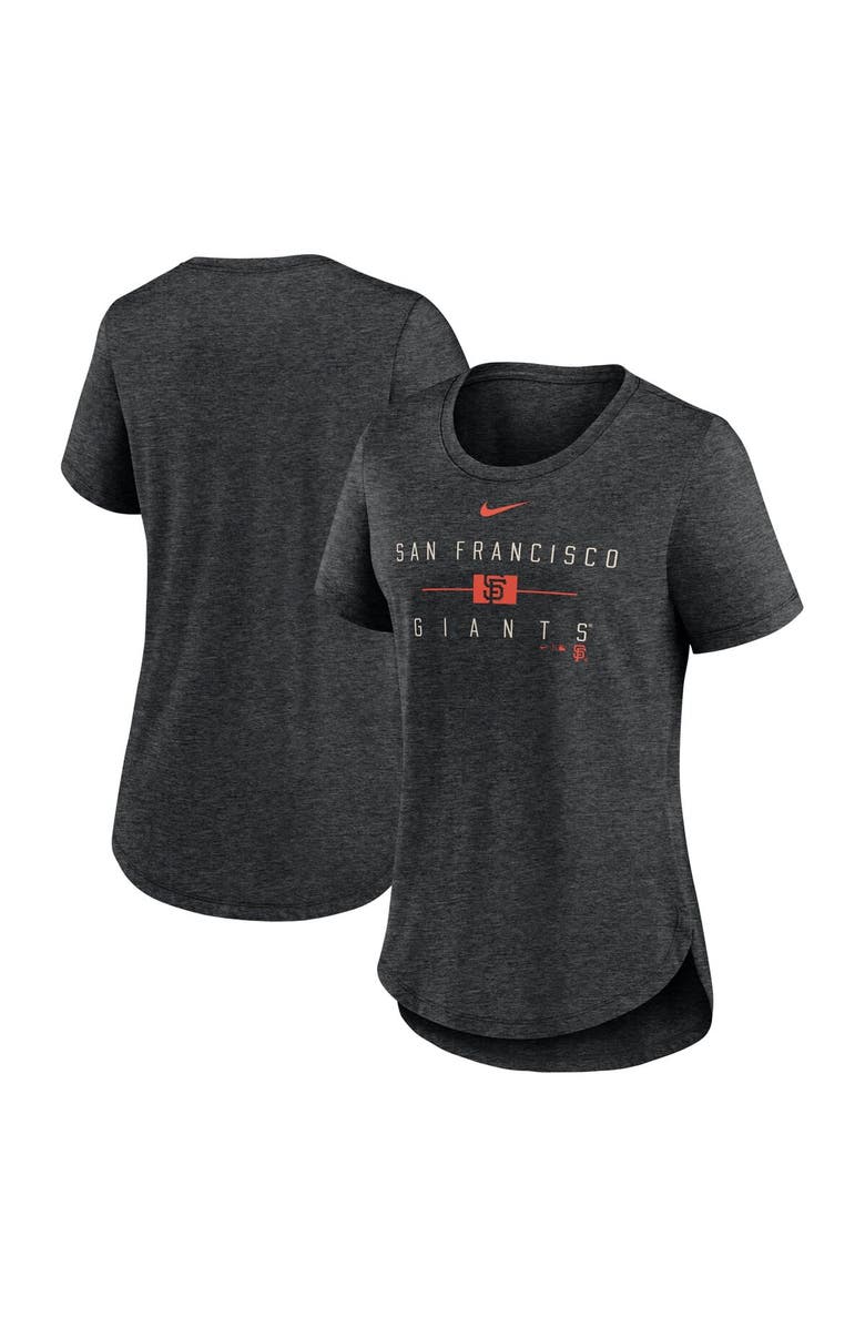 Nike Women's Nike Heather Black San Francisco Giants Knockout Team Stack Tri-Blend T-Shirt, Main, color, Heather Black