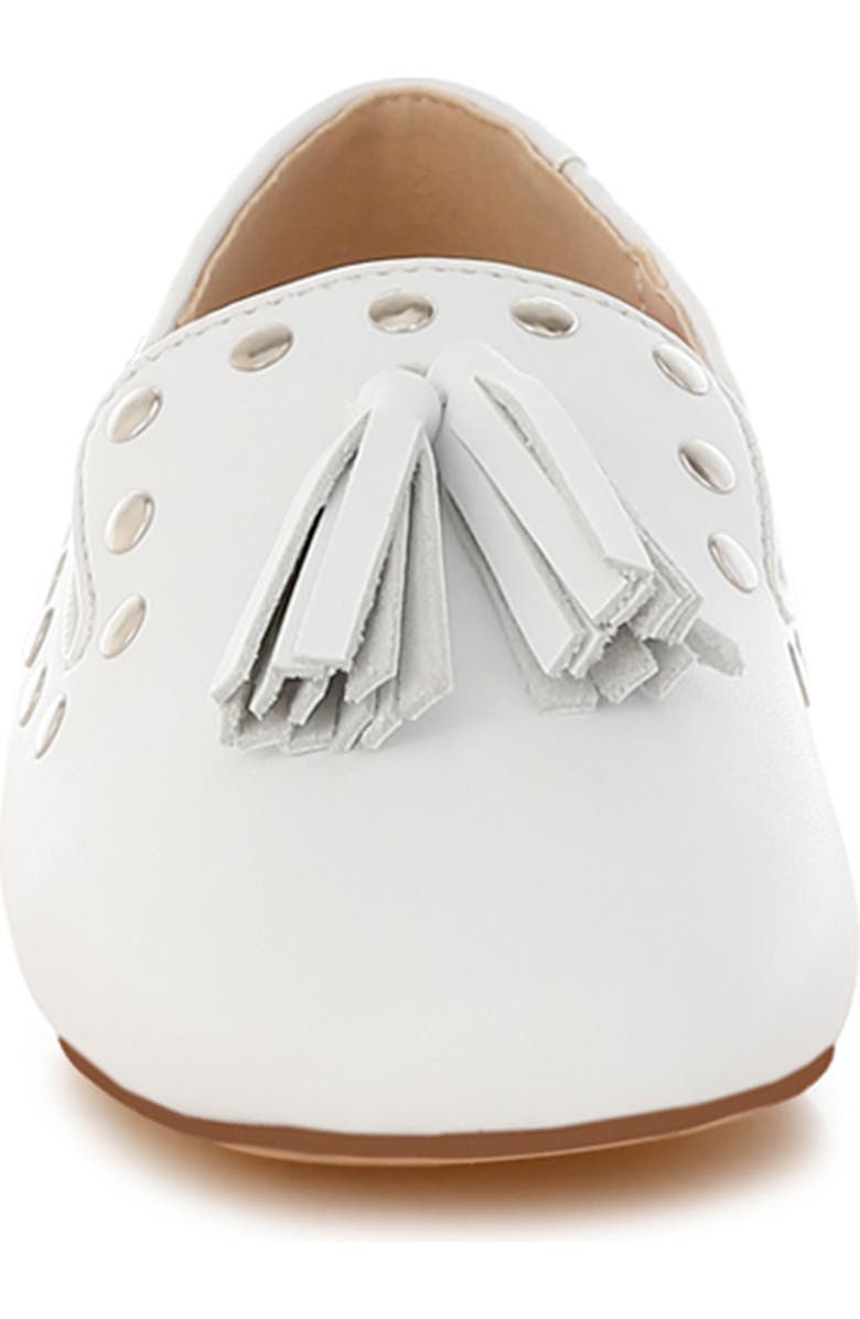 Rag & Co Philoha Studded Tassel Loafer, Alternate, color, White