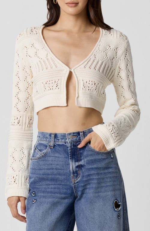Florence By Mills Stars Hollow Open Stitch Crop Cardigan In White