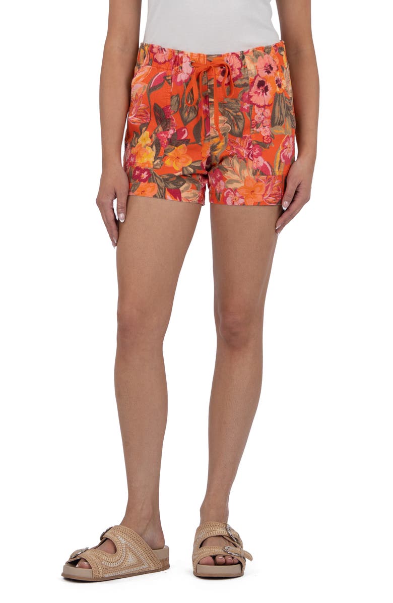 KUT from the Kloth Katana High Waist Drawstring Shorts, Main, color, Tangerine