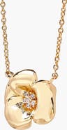 YOJ Lulu Flower Pendant Necklace in Gold and Crystals