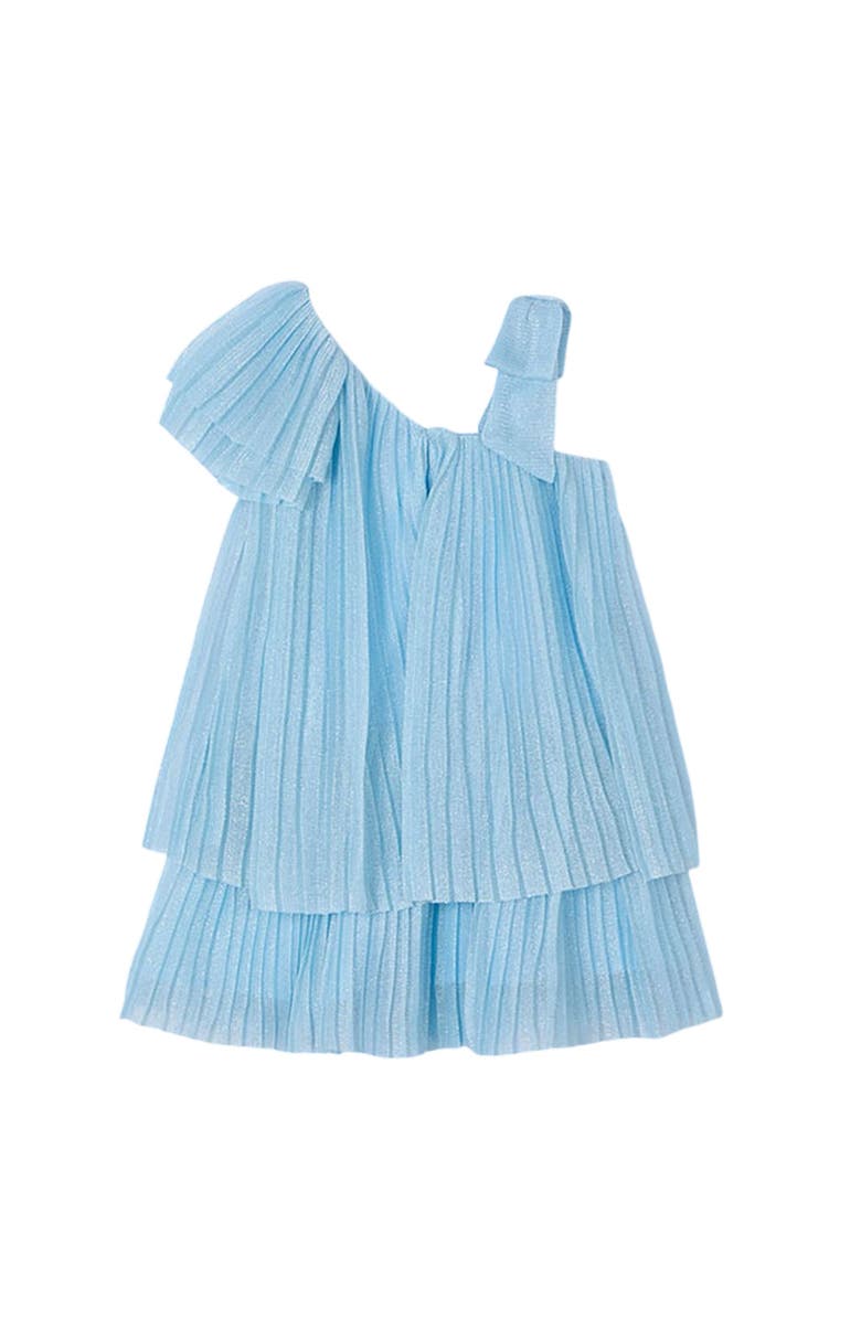 Mayoral Asymmetric Pleated Dress, Alternate, color, Blue