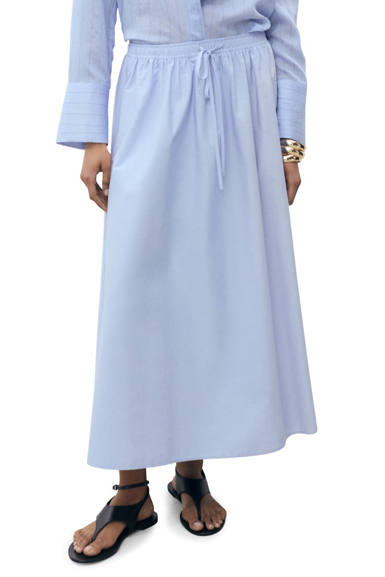 Flared Cotton Maxi Skirt, Main, color, SKY BLUE
