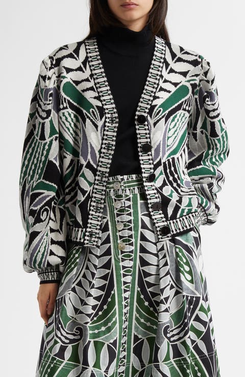 Mixed Jacquard Cardigan