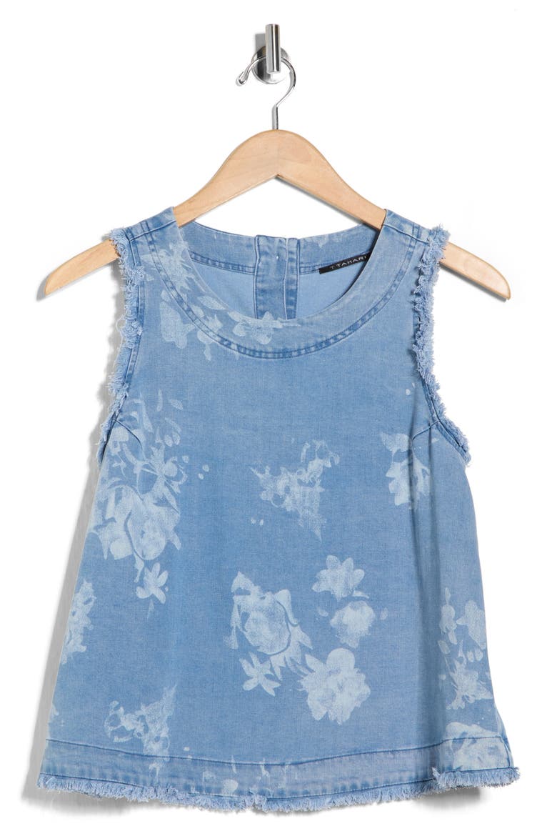 Floral Print Chambray Top, Alternate, color, LIGHT WASH FLORAL PRINT