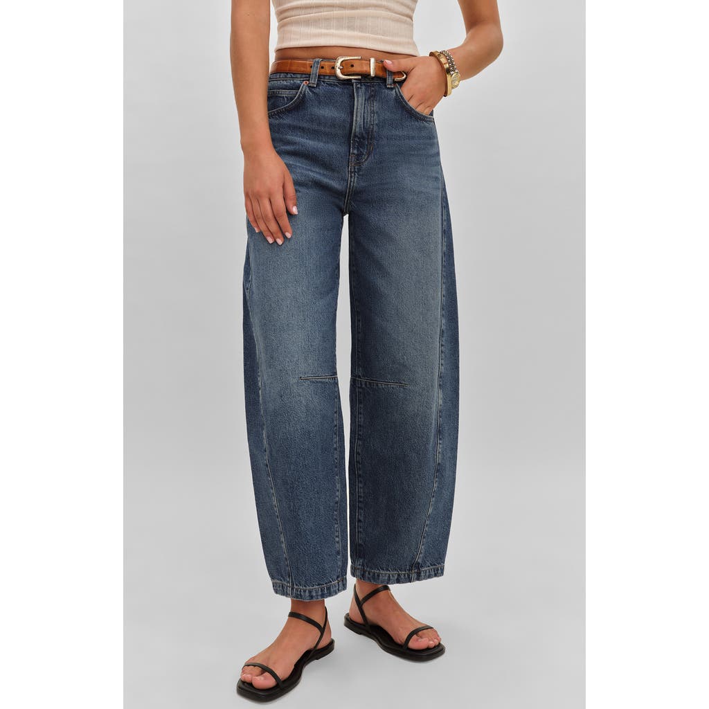 Reformation Tyler Ankle Barrel Leg Jeans In Blue