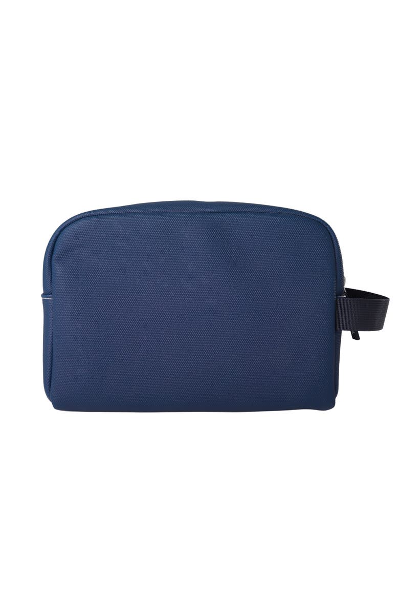 Lands' End Woven Dopp Kit for Men, Solid Toiletry Bag with Top Zip and Front Pocket, Alternate, color, Navy