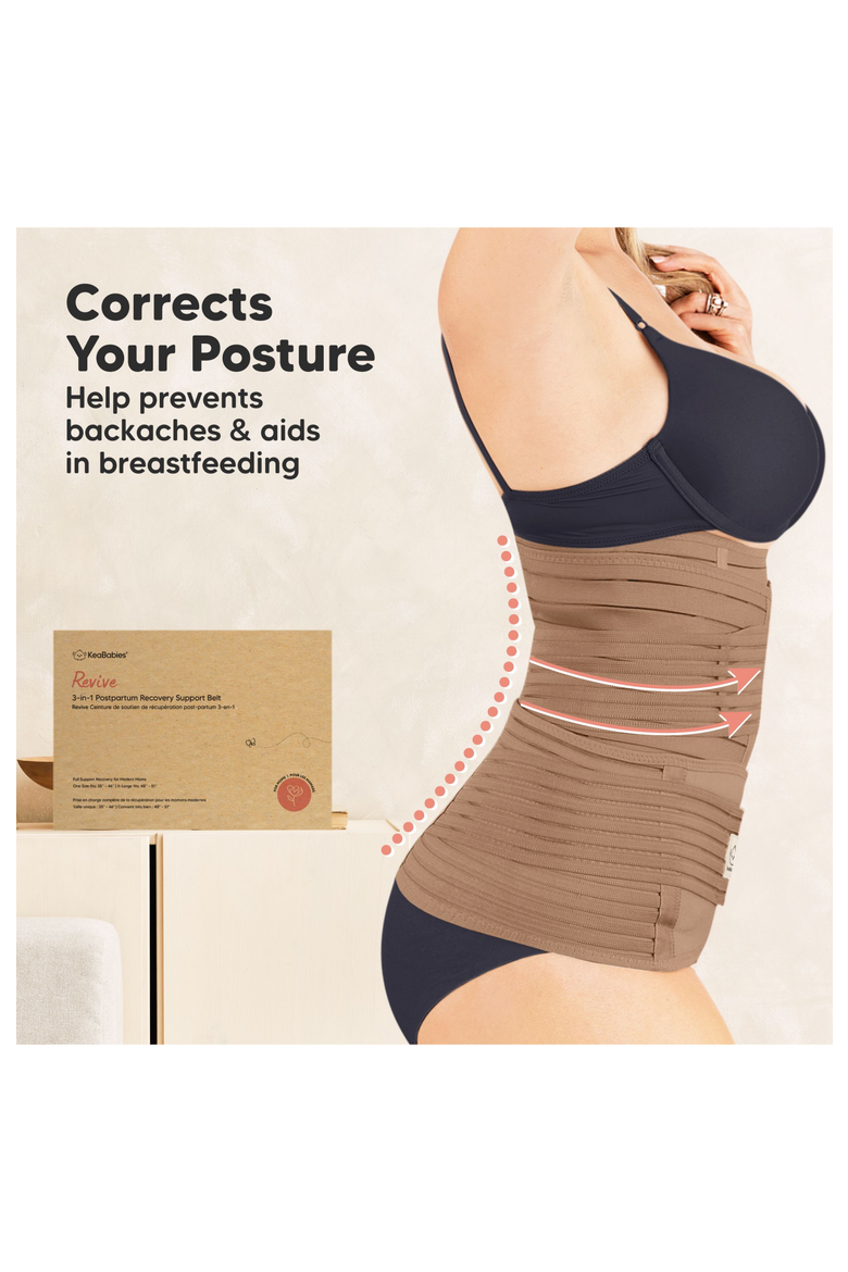 Revive 3-in-1 Postpartum Recovery Support Belt, Alternate, color, Warm Tan