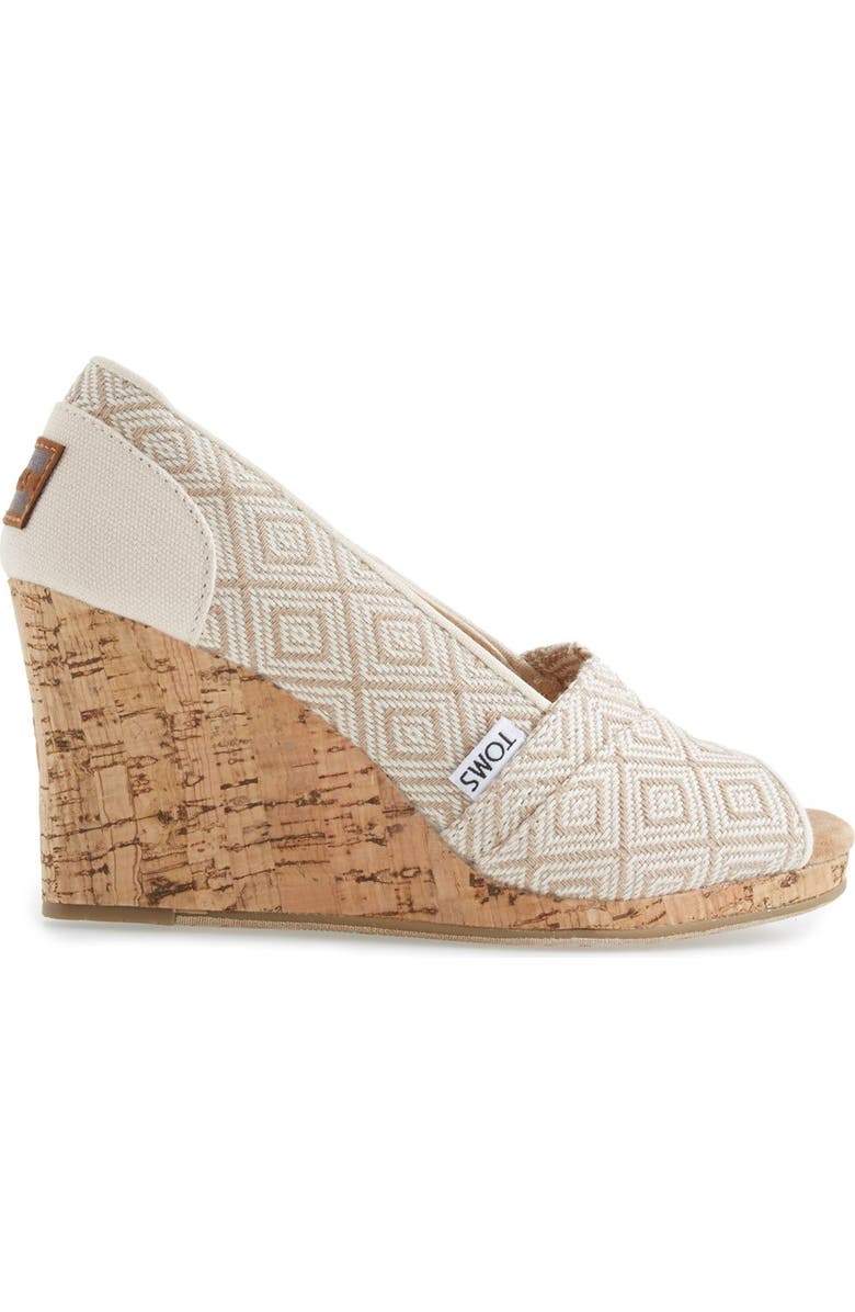 TOMS 'Classic' Woven Wedge Sandal, Alternate, color,