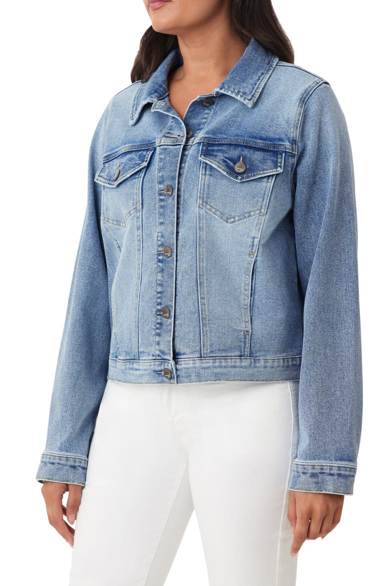 New Forever Crop Denim Jacket, Alternate, color, MARINA