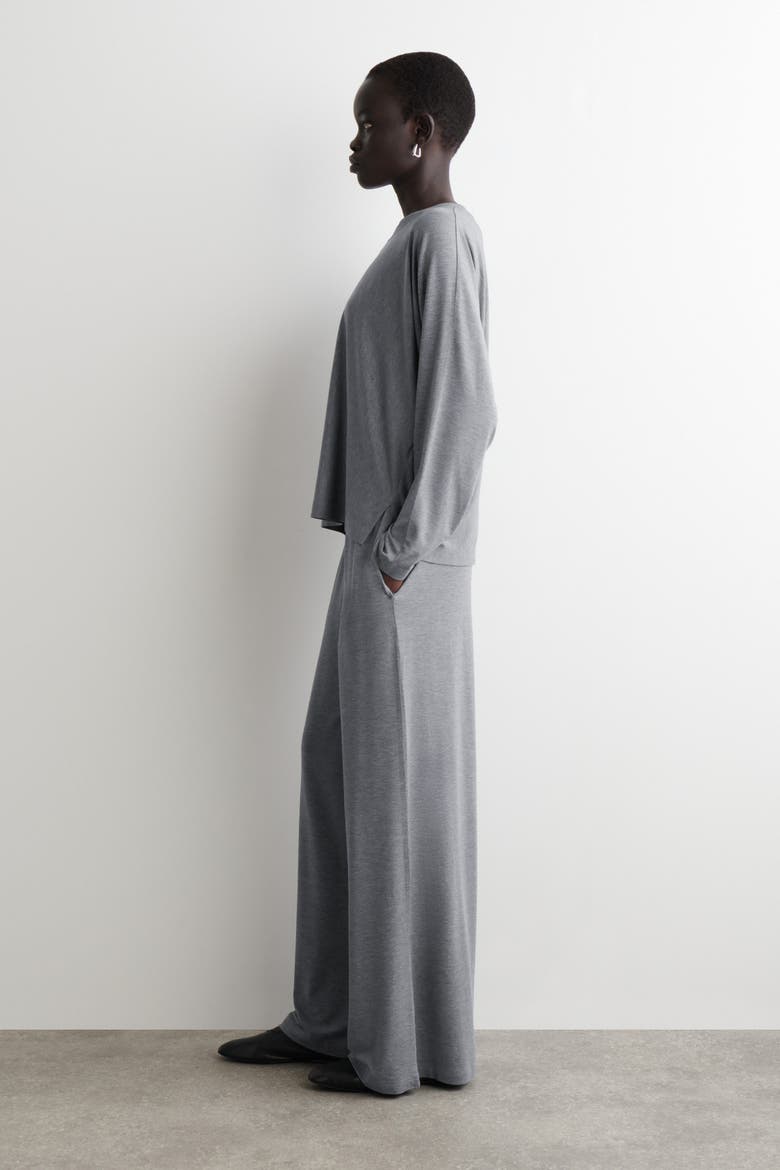 Fluid Jersey Long-Sleeved Top, Alternate, color, GRAY