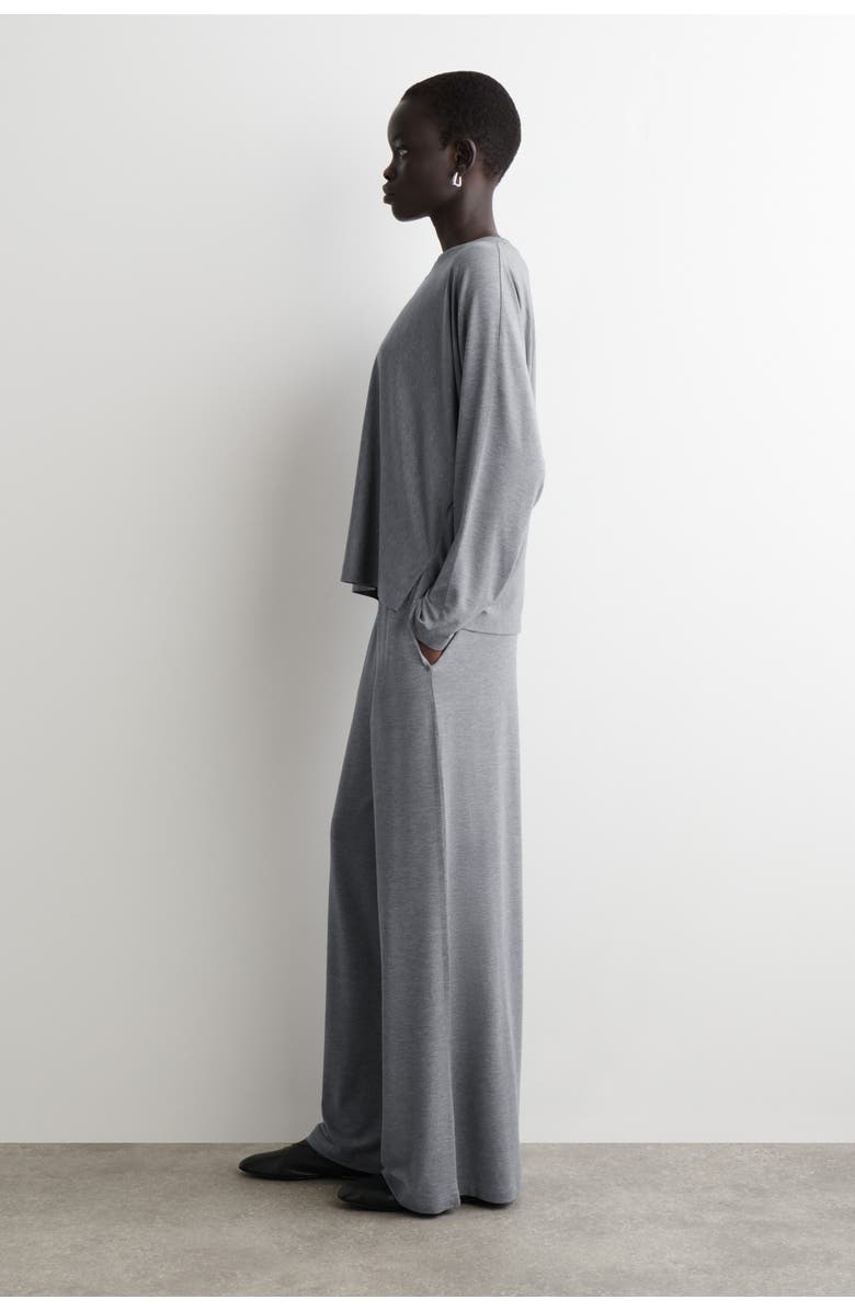 COS Fluid Jersey Long-Sleeved Top, Alternate, color, Gray