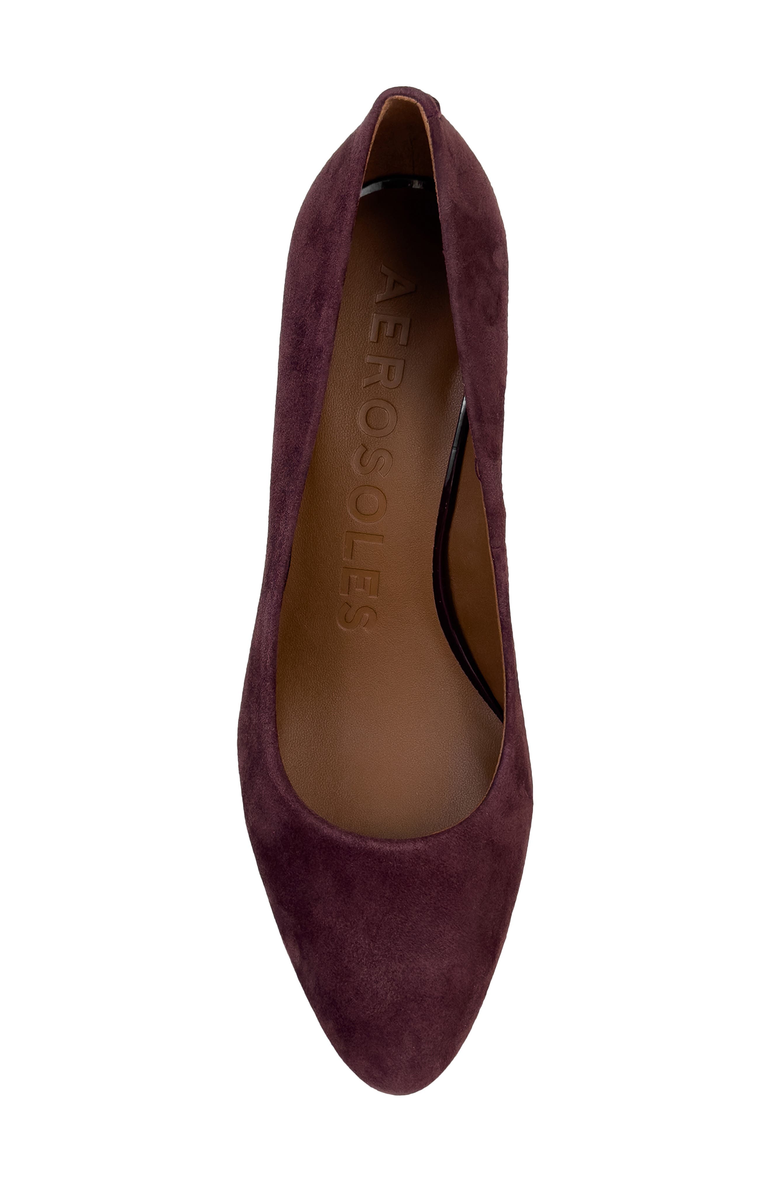 Aerosoles Betsy Almond Toe Pump, Alternate, color, Fig Suede