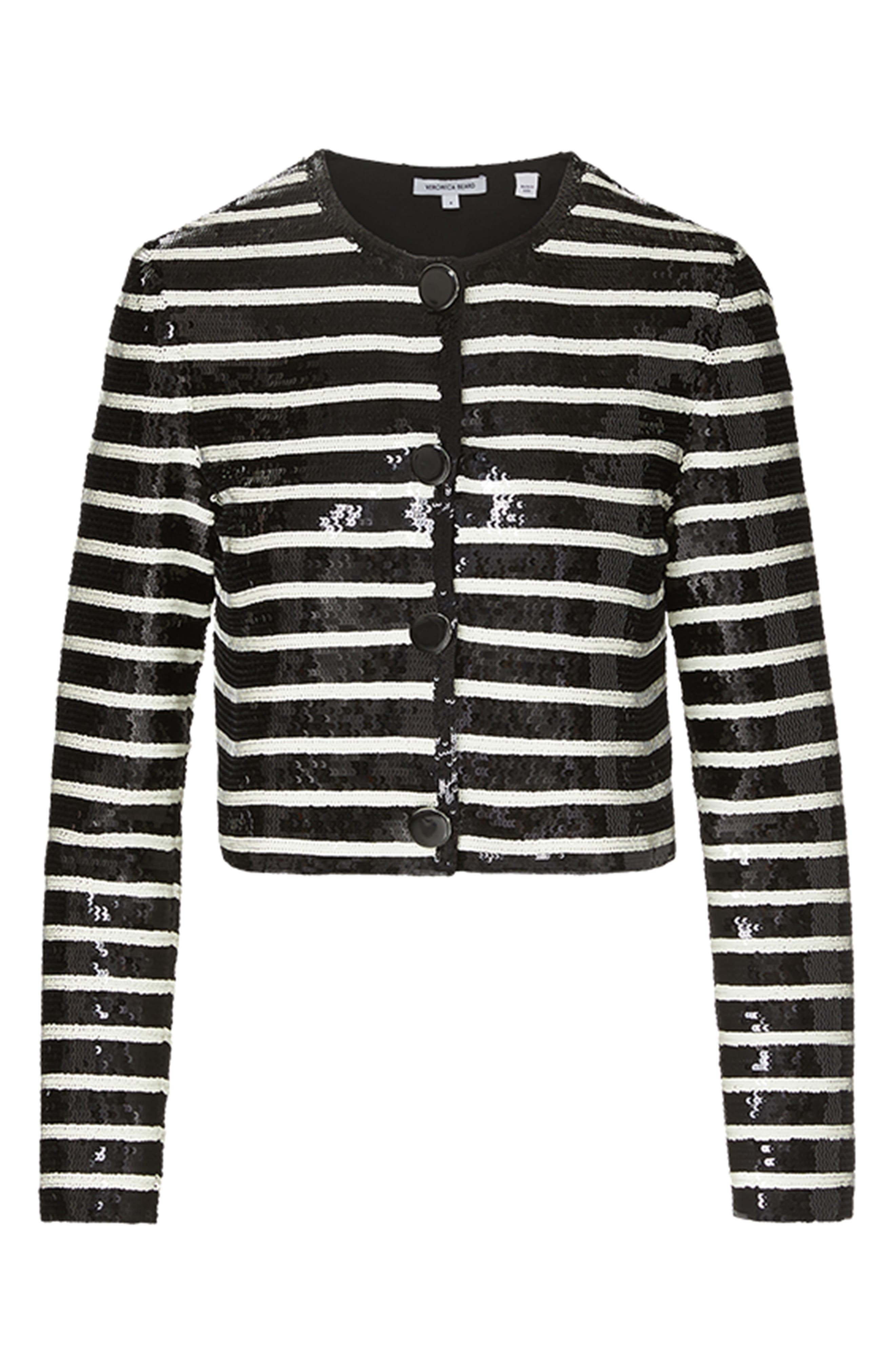 Veronica Beard Mickey Sequin Stripe Stretch Cotton Jacket