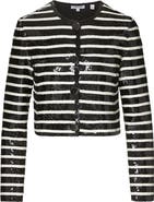 Veronica Beard Mickey Sequin Stripe Stretch Cotton Jacket