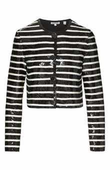 Veronica Beard Mickey Sequin Stripe Stretch Cotton Jacket