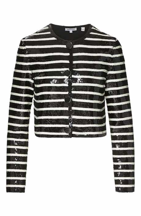 Veronica Beard Mickey Sequin Stripe Stretch Cotton Jacket