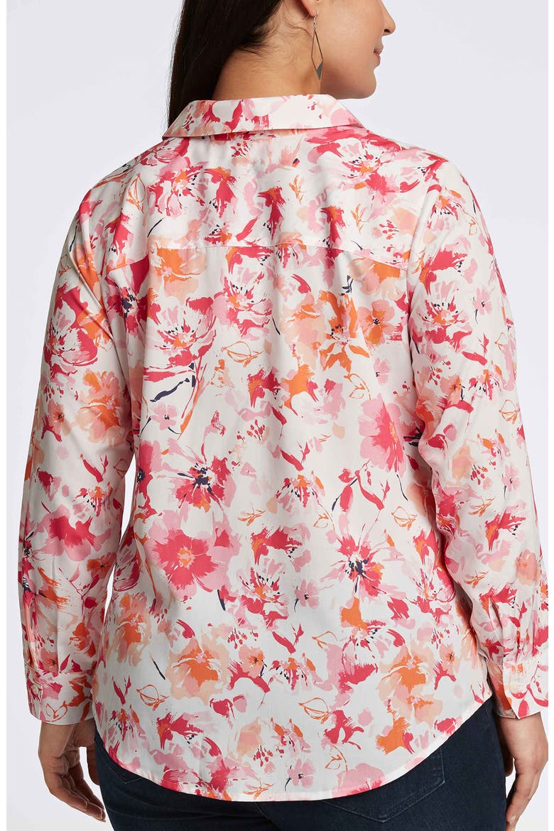 Mary Floral Cotton Button-Up Shirt, Alternate, color, PINK MULTI