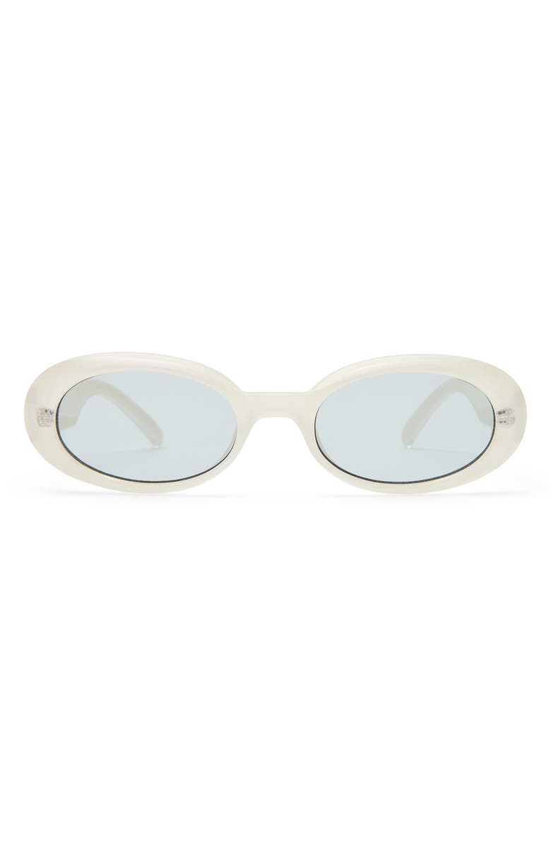 Le Specs Work It 53mm Oval Sunglasses, Main, color, Vanilla Pearl / Smoke Tint