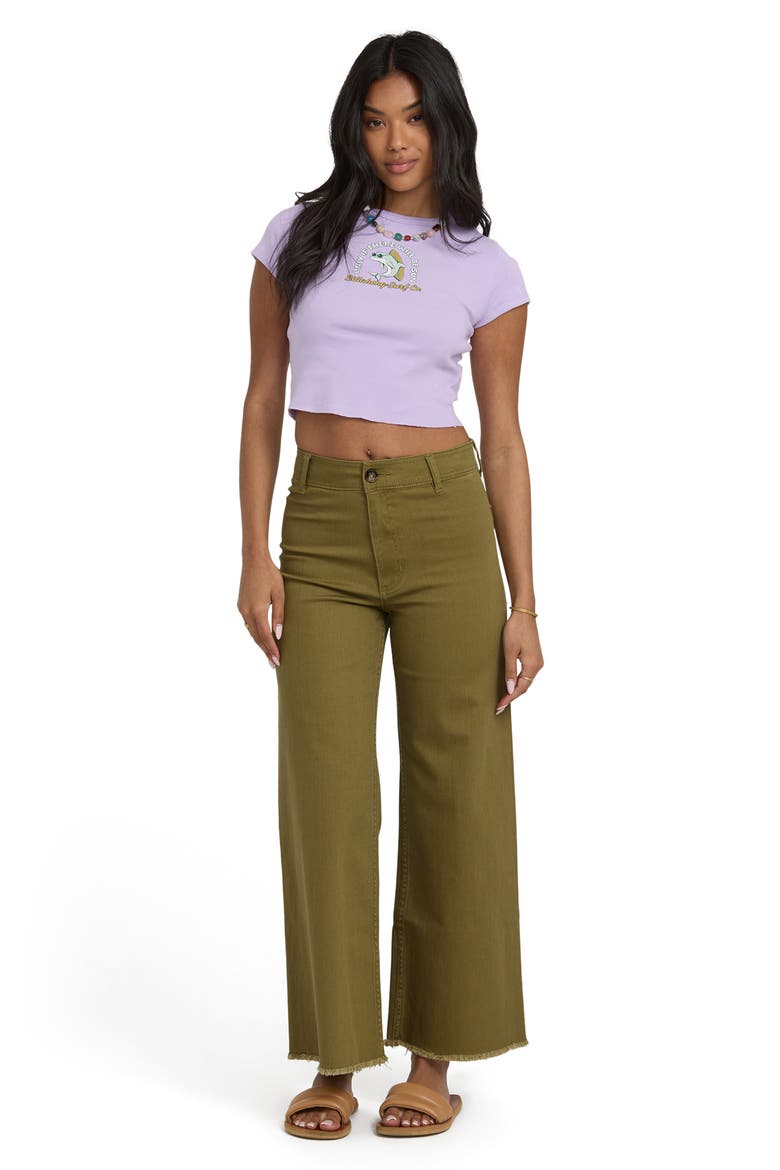 Free Fall Stretch Crop Wide Leg Pants, Alternate, color, MARTINI OLIVE