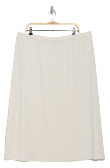 Eileen Fisher Jersey Side Slit Skirt In Maple Oat